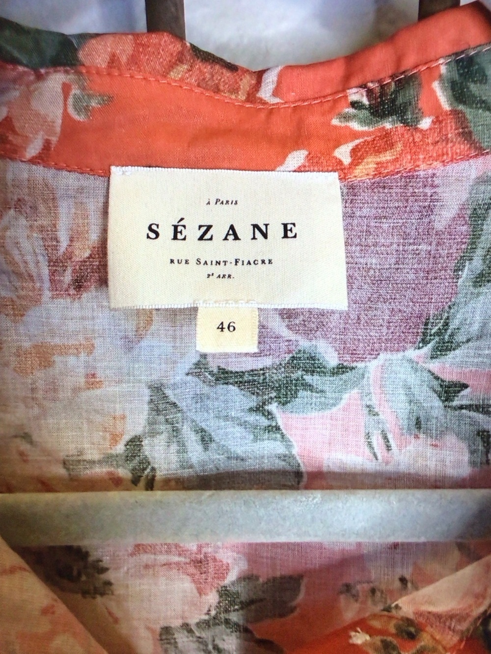 Sezane Orange Floral Button-Up Blouse - Picture 2 of 7